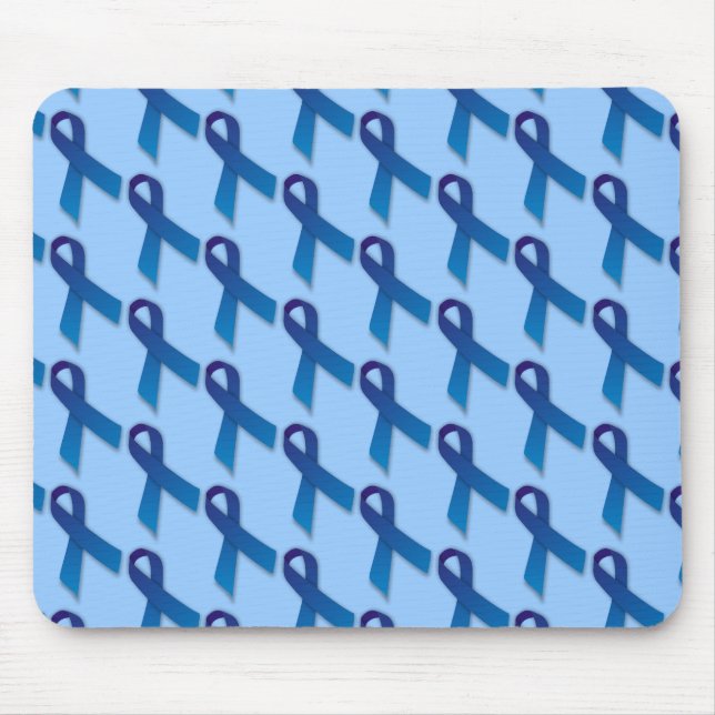 Blue Ribbons Pattern Mouse Pad (Front)