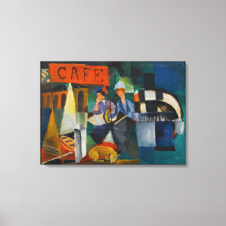 Blue Rider Cafe Expressionist Art Reproduction Canvas Print