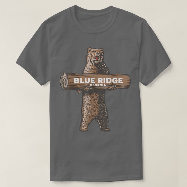 Blue Ridge Georgia GA Growling Bear Vacation Souve T-Shirt (Design Front)