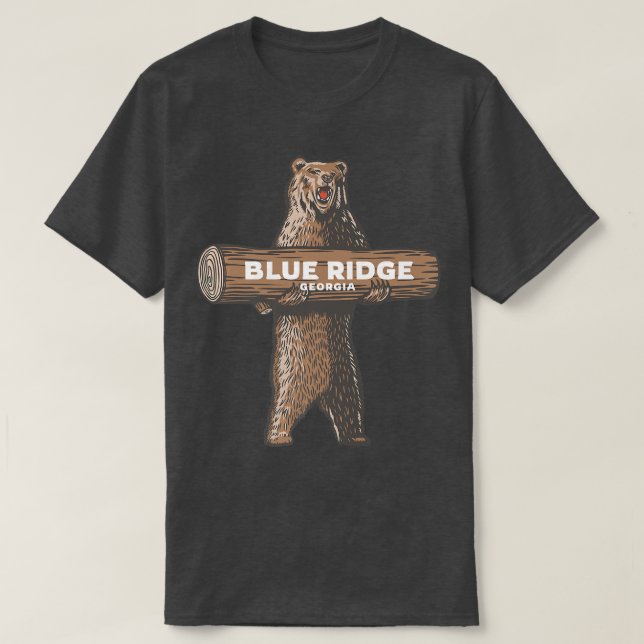 Blue Ridge Georgia GA Growling Bear Vacation Souve T-Shirt (Design Front)