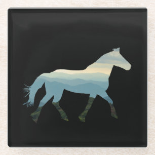Blue Ridge Horse Glass Coaster
