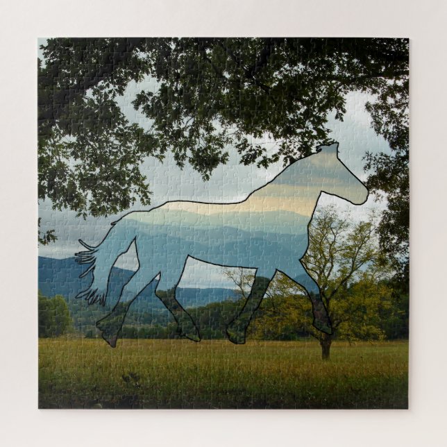 Blue Ridge Horse Jigsaw Puzzle (Vertical)