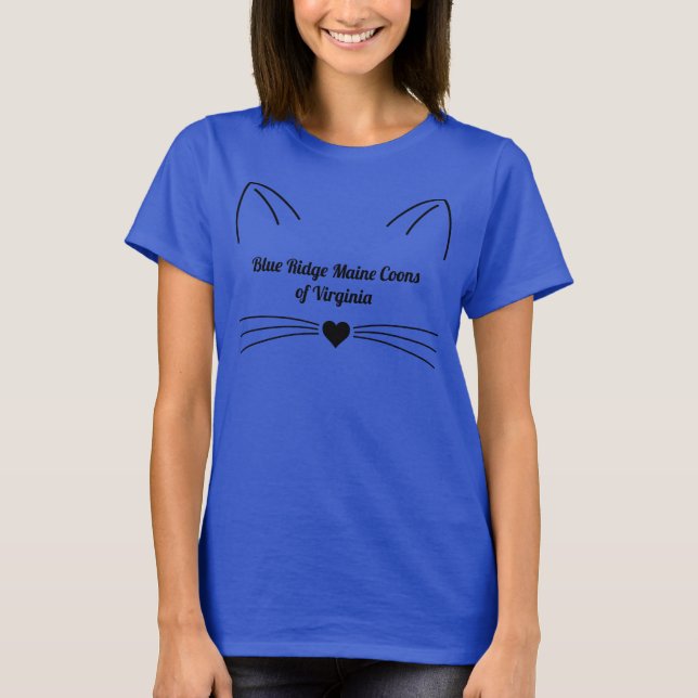 Blue Ridge Maine Coons Cat Face Custom Back T-Shir T-Shirt (Front)