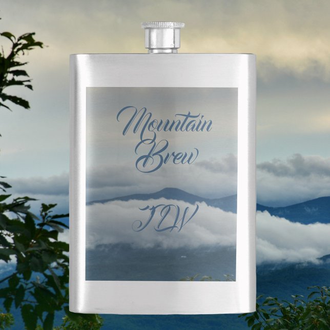 Blue Ridge Mountains Customisable Mountain Brew Hip Flask (Creator Uploaded)