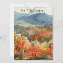 Blue Ridge Mountains Fall Watercolor Wedding
