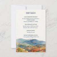 Blue Ridge Mountains Fall Watercolor Wedding
