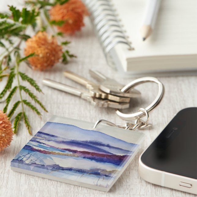 Blue Ridge Mountains & Family Photo Template Key Ring (Front Right)