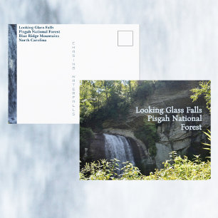 Blue Ridge Mountains Looking Glass Falls NC Postcard