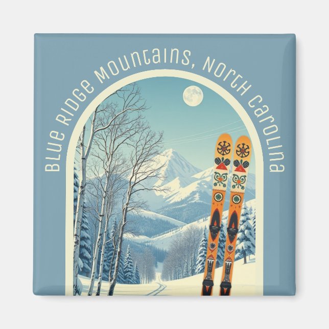 Blue Ridge Mountains North Carolina ski Magnet (Front)