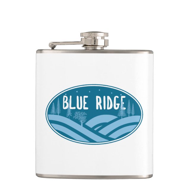 Blue Ridge Mountains Outdoors Hip Flask (Front)