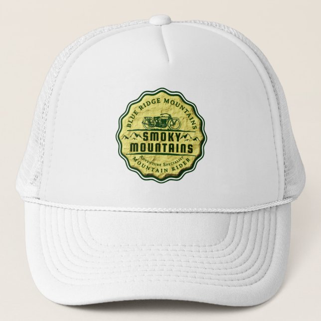 Blue Ridge Mountains Rider Trucker Hat (Front)
