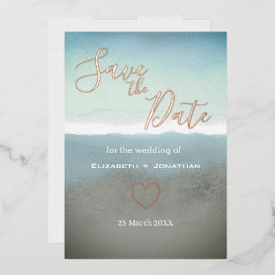 Blue Ridge Mountains Save The Date Rose Gold