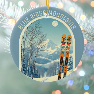 Blue Ridge Mountains ski area souvenir Ceramic Tree Decoration