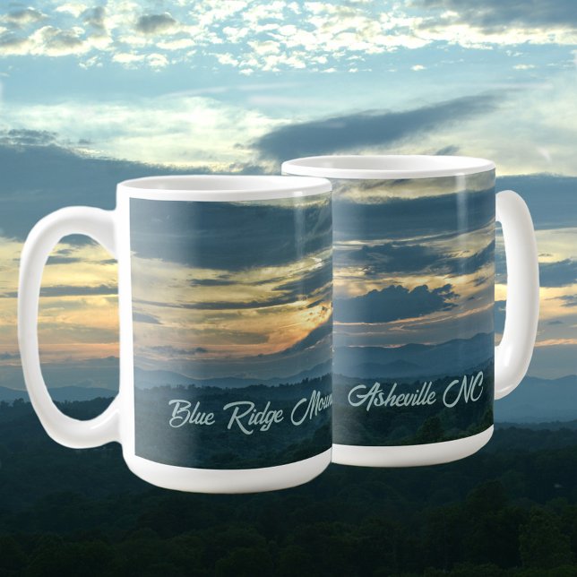 Blue Ridge Mountains Sunset Asheville NC Coffee Mug (Creator Uploaded)
