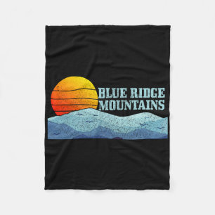Blue Ridge Mountains Vintage Hiking Camping Gift  Fleece Blanket