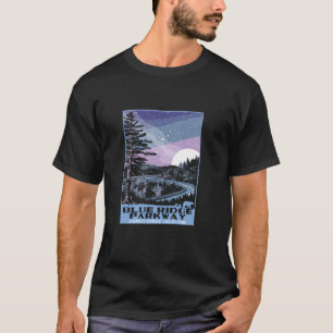 Blue Ridge Parkway at Night WPA Style Vintage Star T-Shirt
