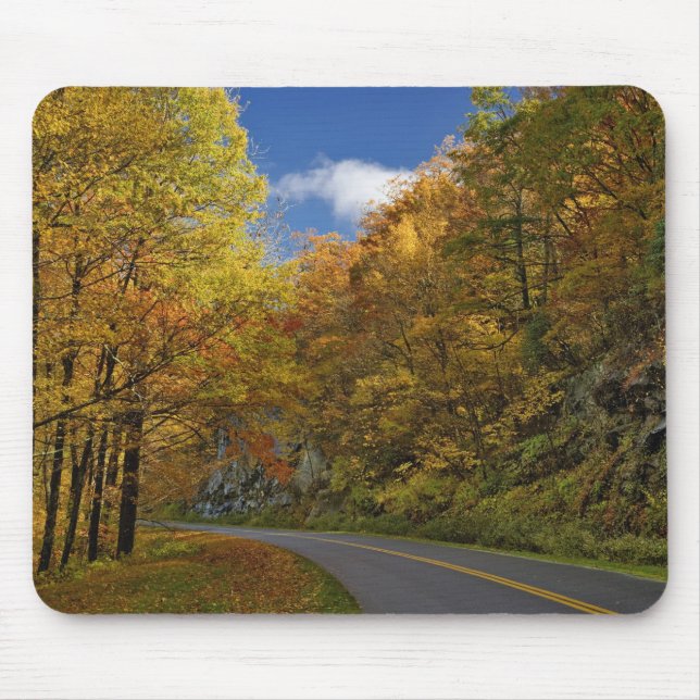 Blue Ridge Parkway curving through autumn colours Mouse Pad (Front)