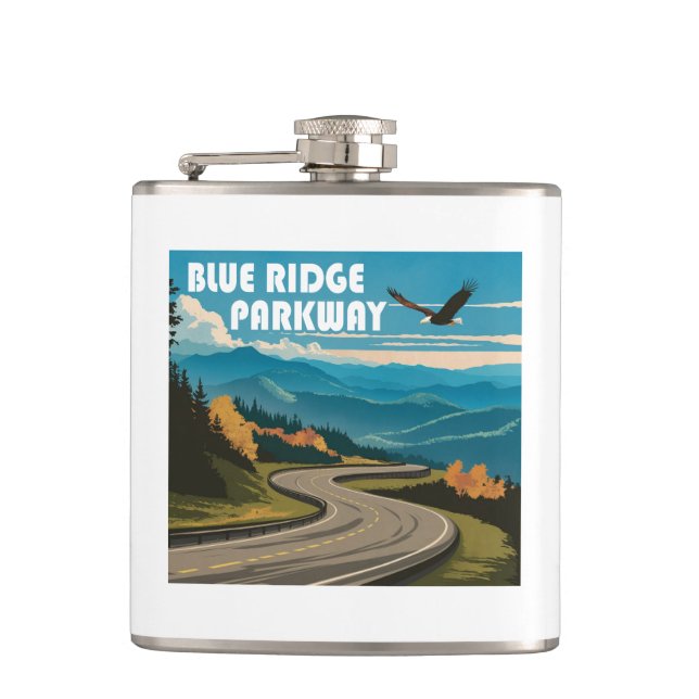 Blue Ridge Parkway Eagle Hip Flask (Front)