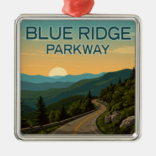 Blue Ridge Parkway Landscape Metal Tree Decoration