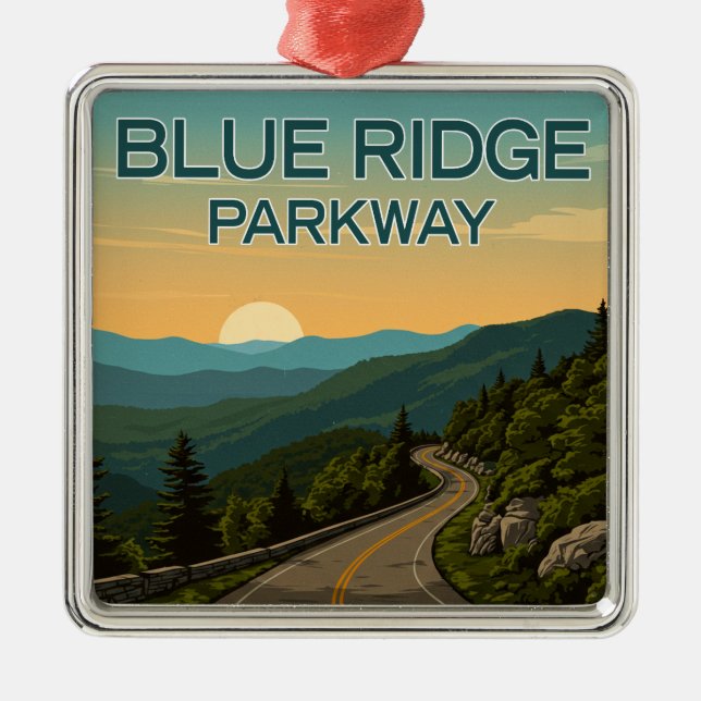 Blue Ridge Parkway Landscape Metal Tree Decoration (Front)