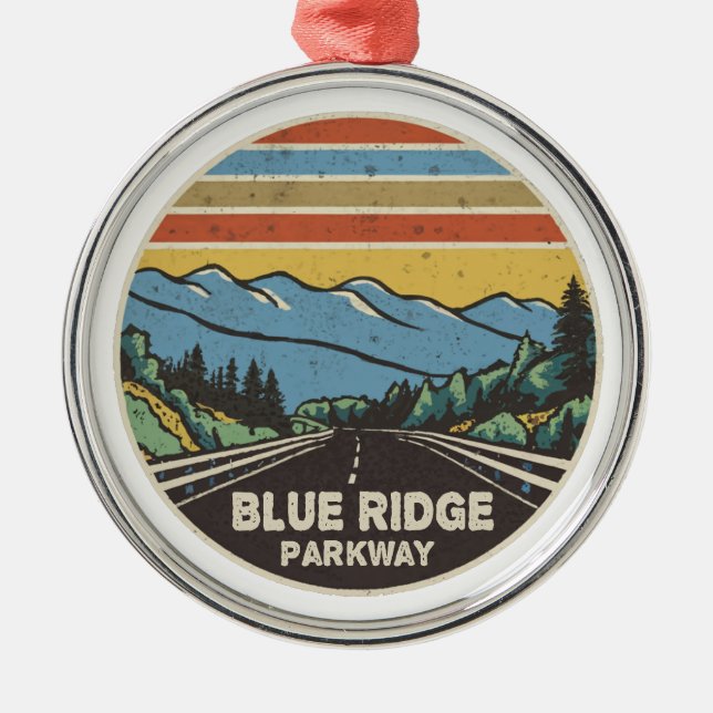 Blue Ridge Parkway Mountains Metal Tree Decoration (Front)