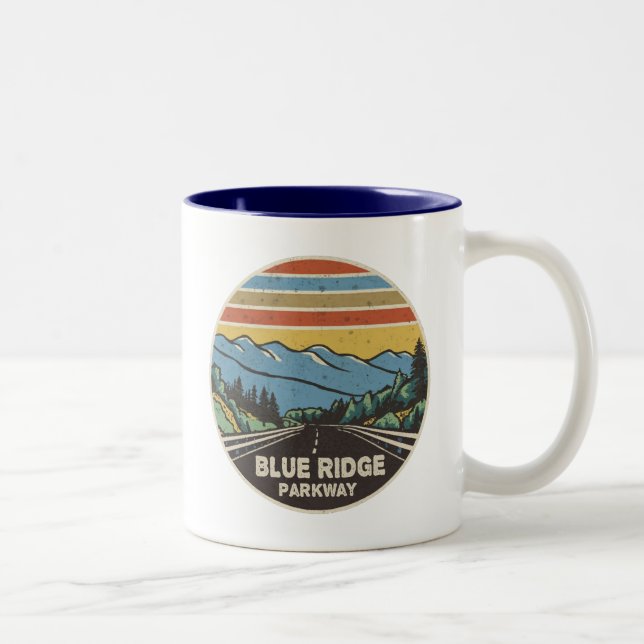 Blue Ridge Parkway Mountains Two-Tone Coffee Mug (Right)