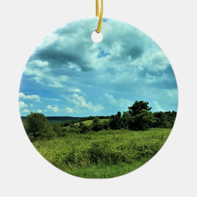 Blue Ridge Parkway near Floyd, Virginia Ceramic Tree Decoration (Front)
