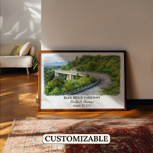 Blue Ridge Parkway North Carolina Poster, Watercol Poster