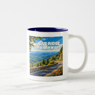 Blue Ridge Parkway Rainbow Two-Tone Coffee Mug