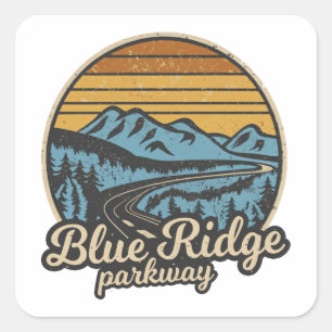 Blue Ridge Parkway Retro Square Sticker
