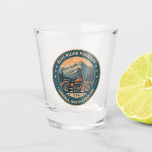 Blue Ridge Parkway Scenic Byway motorcycle trip Shot Glass