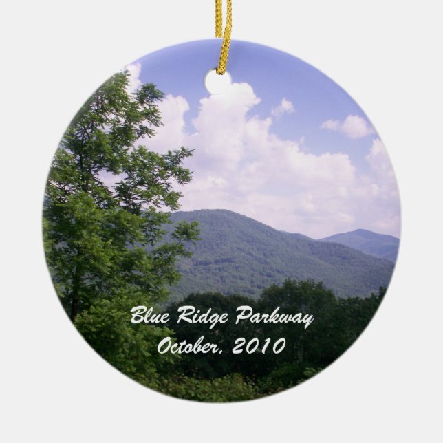 Blue Ridge Parkway Scenic Route Ceramic Tree Decoration (Front)