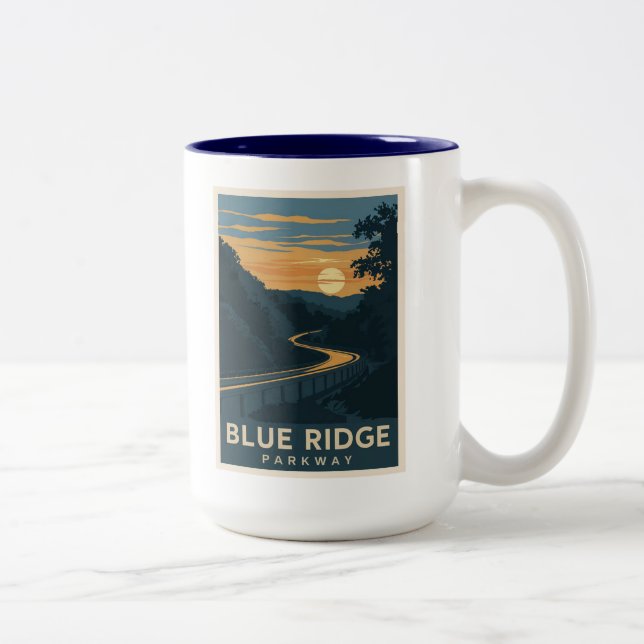 Blue Ridge Parkway Sunset Two-Tone Coffee Mug (Right)