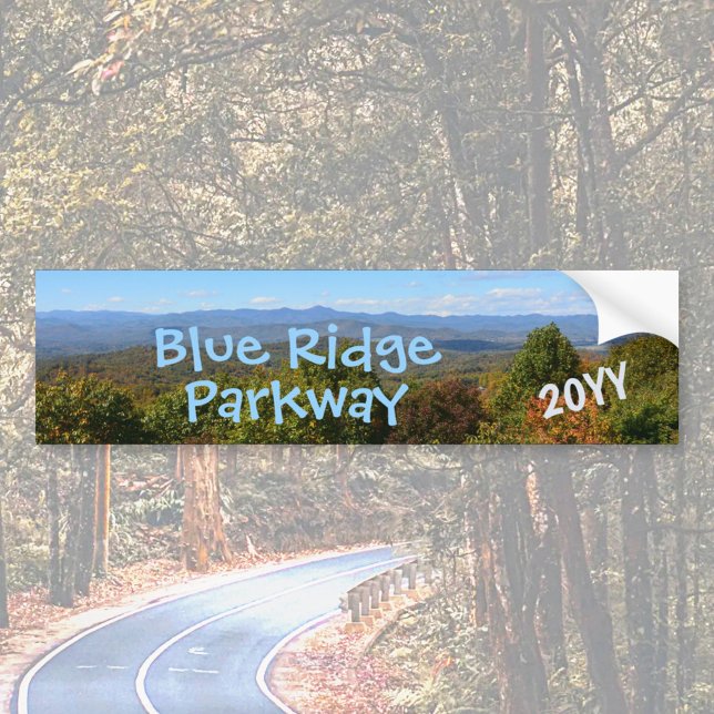 Blue Ridge Parkway with Year Photographic Bumper Sticker (Creator Uploaded)