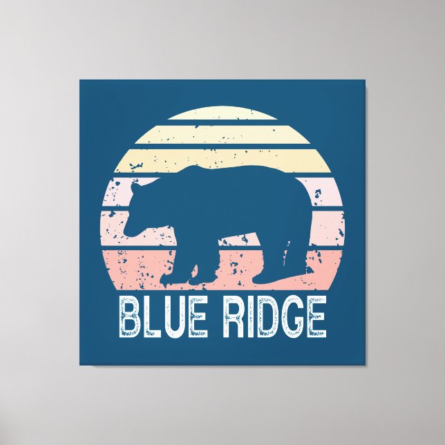Blue Ridge Retro Bear Canvas Print (Front)