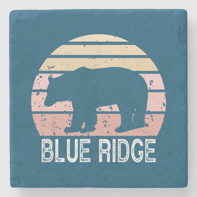 Blue Ridge Retro Bear Stone Coaster (Front)