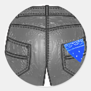 Blue Right Hanky Classic Round Sticker