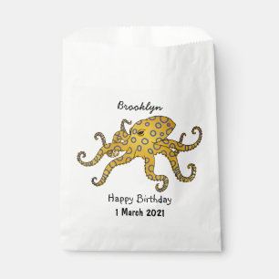 Blue-ringed octopus cartoon illustration favour bags