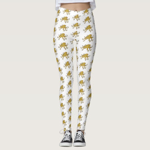 Blue-ringed octopus cartoon illustration leggings