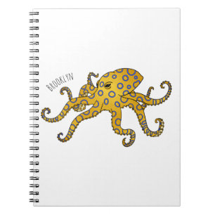 Blue-ringed octopus cartoon illustration notebook