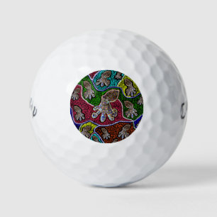 Blue Ringer Octopus Dot Art, Golf Balls