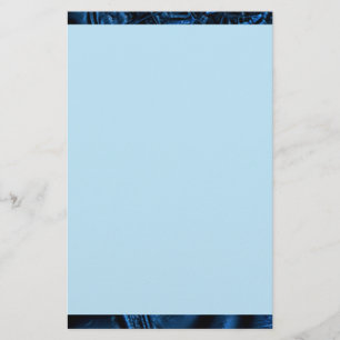 Blue Ripple Partial Border Stationery