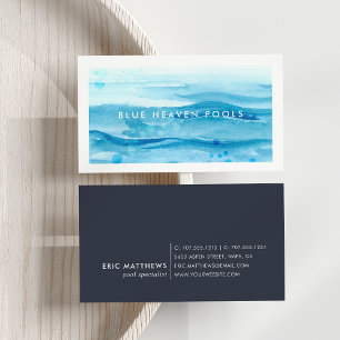 Blue Ripple   Pool Care or Swim Business Card