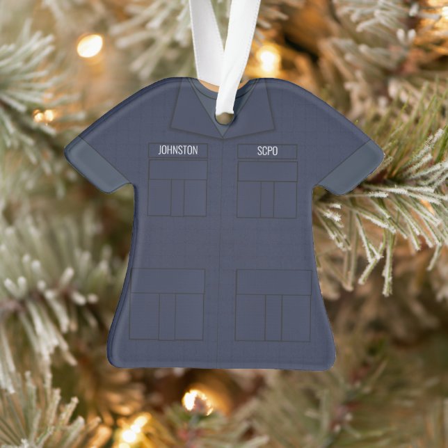 Blue Ripstop Uniform Personalised Occupation Ornament (Tree)
