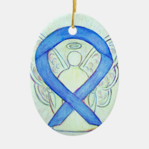 Blue River Awareness Ribbon Angel Pendant Ornament