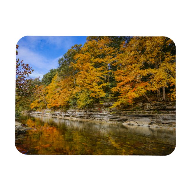 Blue river in the fall magnet (Horizontal)