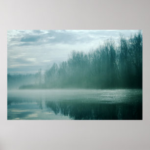 Blue River Mist Poster