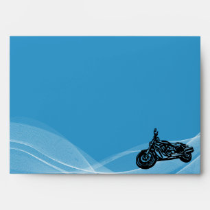 Blue road biker wedding envelope