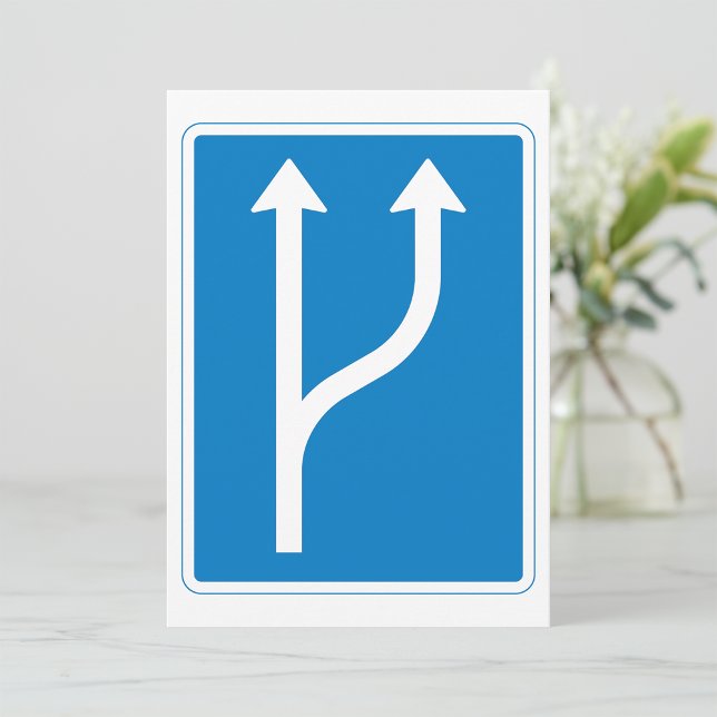 Blue Road Sign Two Straight Arrows Invitation (Creator Uploaded)