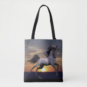 Blue Roan Horse All-Over-Print Tote, options Tote Bag